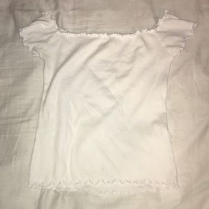 cute off the shoulder white top